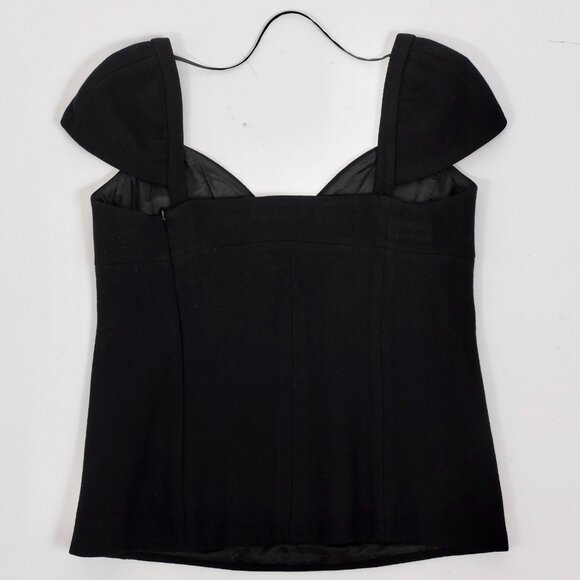 Y2K 90s PRADA dress 2 piece top skirt 44 US Small black sheer panels vintage - Picture 9 of 16